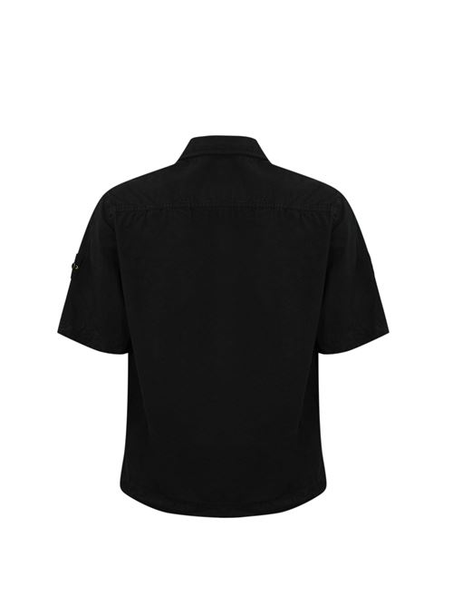 Giacca camicia 1200029 in twill di cotone black STONE ISLAND | 1200029S00WNV0129